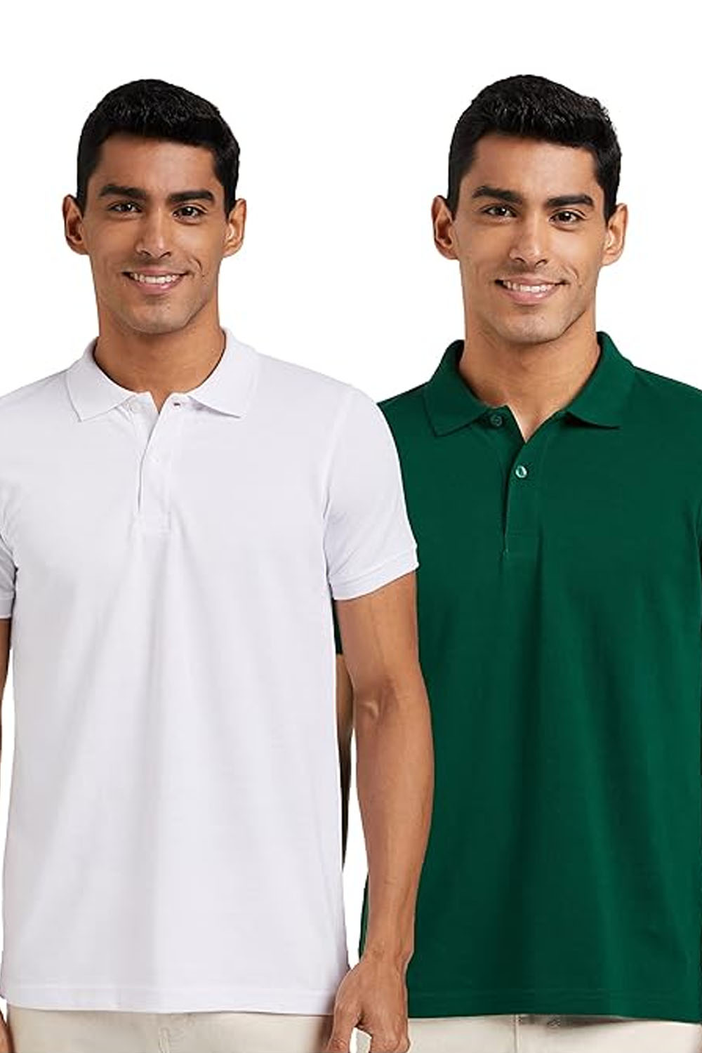 Mens Cotton Rich Polo T Shirt | Collar Tshirts | Half Sleeves | Plain (Combo Pack of 2) -Regular Fit